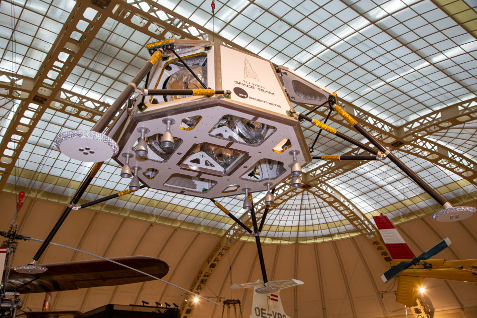 Moon landing module built by the TU Wien Space Team exhibited at the Technical Museum in Vienna (© Technisches Museum Wien/APA-Fotoservice/Juhasz)