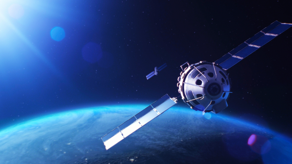 Graphic showing a spacecraft