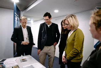 Austrospace event - Christian Fidi & Georg Kopetz (TTTech), Karin Tausz (FFG), Federal Minister Leonore Gewessler  (Photo: Nicky Webb Photography)