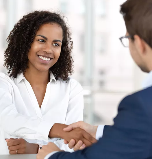 Two people shaking hands